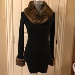 INC fur dress